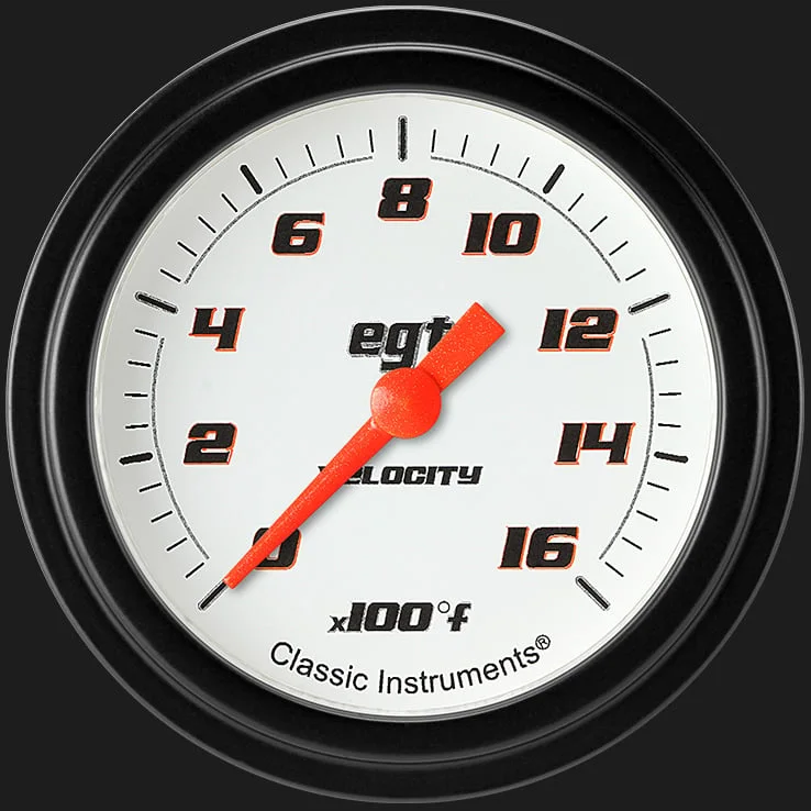 Velocity White 2-5/8" Exhaust Gas Tempature Gauge