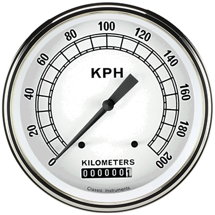 White 4-5/8" Speedometer Gauge