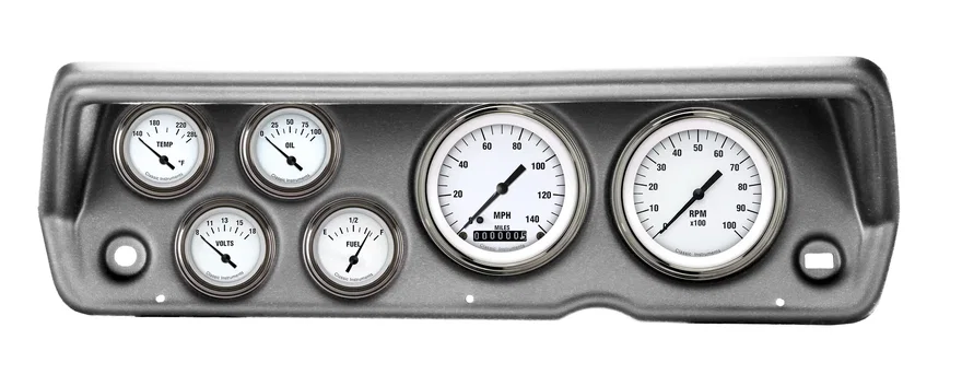 1970-76 Duster White Hot Six Gauge Set Mopar