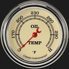 Vintage 2-5/8" Oil Temperature Gauge image 1