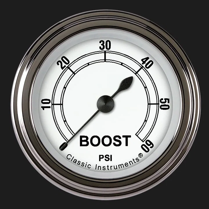 White 2-1/8" Boost Gauge (60 PSI)