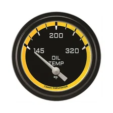 Autocross Yellow 2-5/8" Oil Temperature Gauge image 1