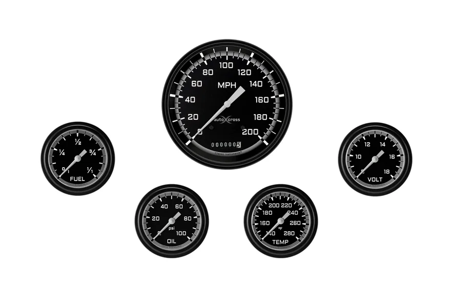 AutoCross Gray Five Gauge Set