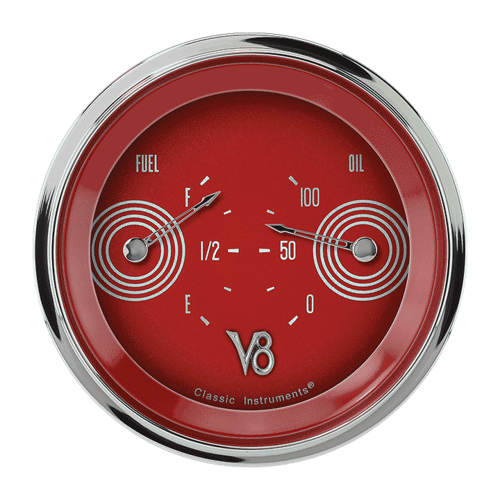 V8 Red Steelie 3-3/8" Dual