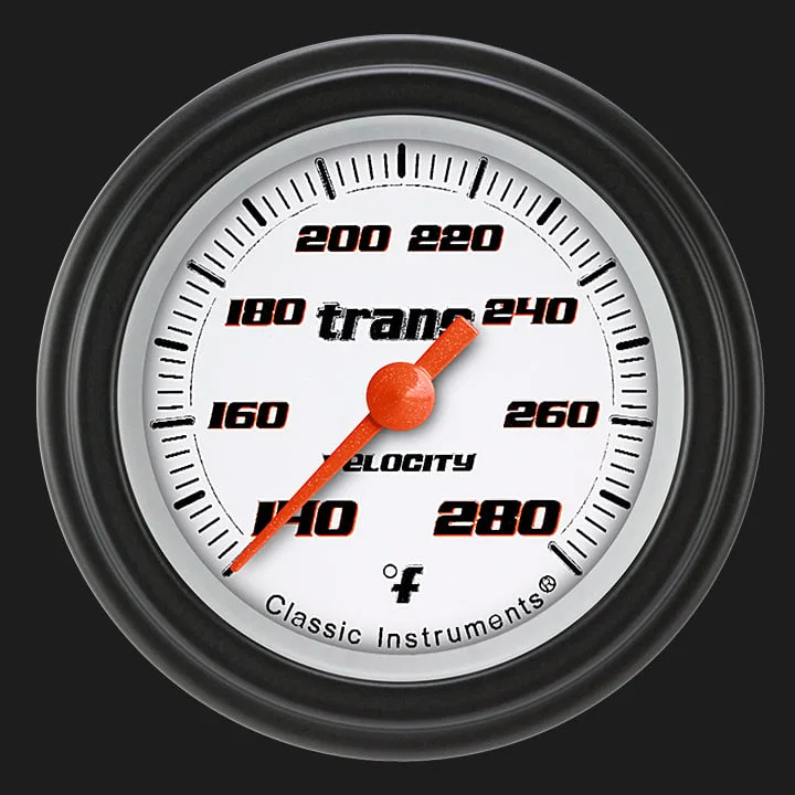 Velocity White 2-1/8" Transmission Temperature Gauge