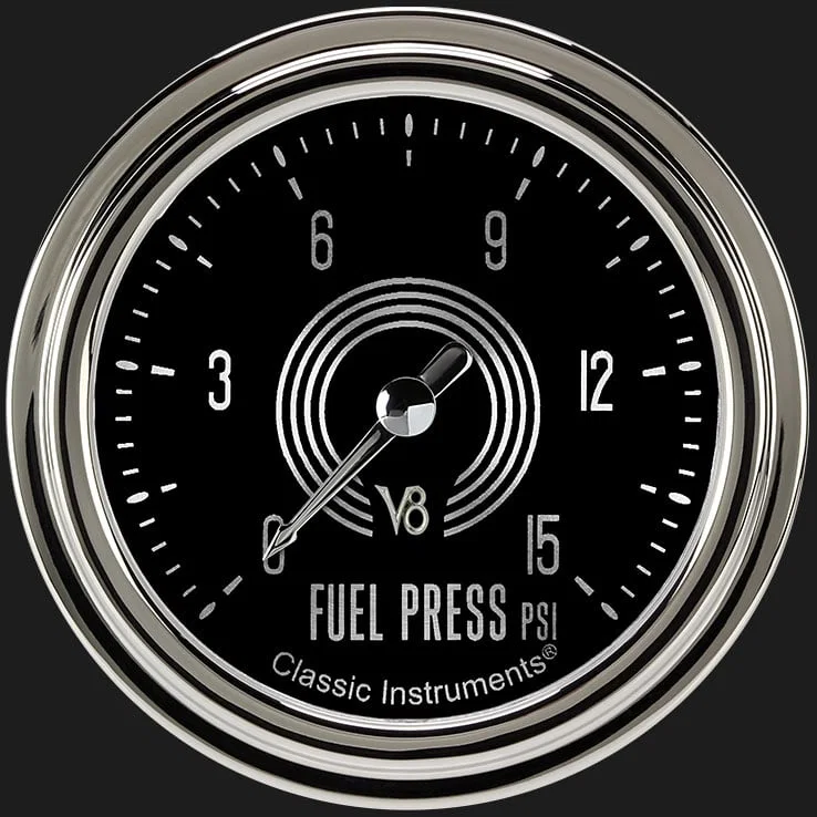 V8 Speedster 2-5/8" Fuel Pressure Gauge (15 PSI)