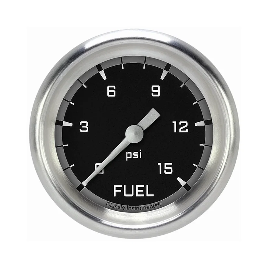 Autocross Gray 2-5/8" Fuel Pressure Gauge (15 PSI)