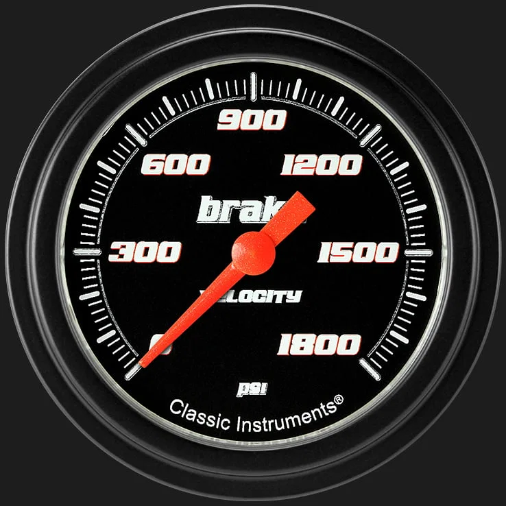 Velocity Black 2-5/8" Brake Pressure Gauge
