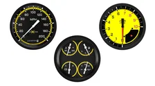 AutoCross Yellow Three Gauge Set image 1
