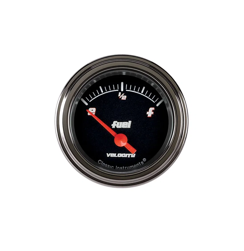 Velocity Black 2-1/8" Fuel Level Gauge (1975-2010 Ohm)