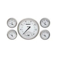 White Hot 5" Speedo/Tach With 2-1/8" Fuel/Oil/Temp/Volt GM image 1