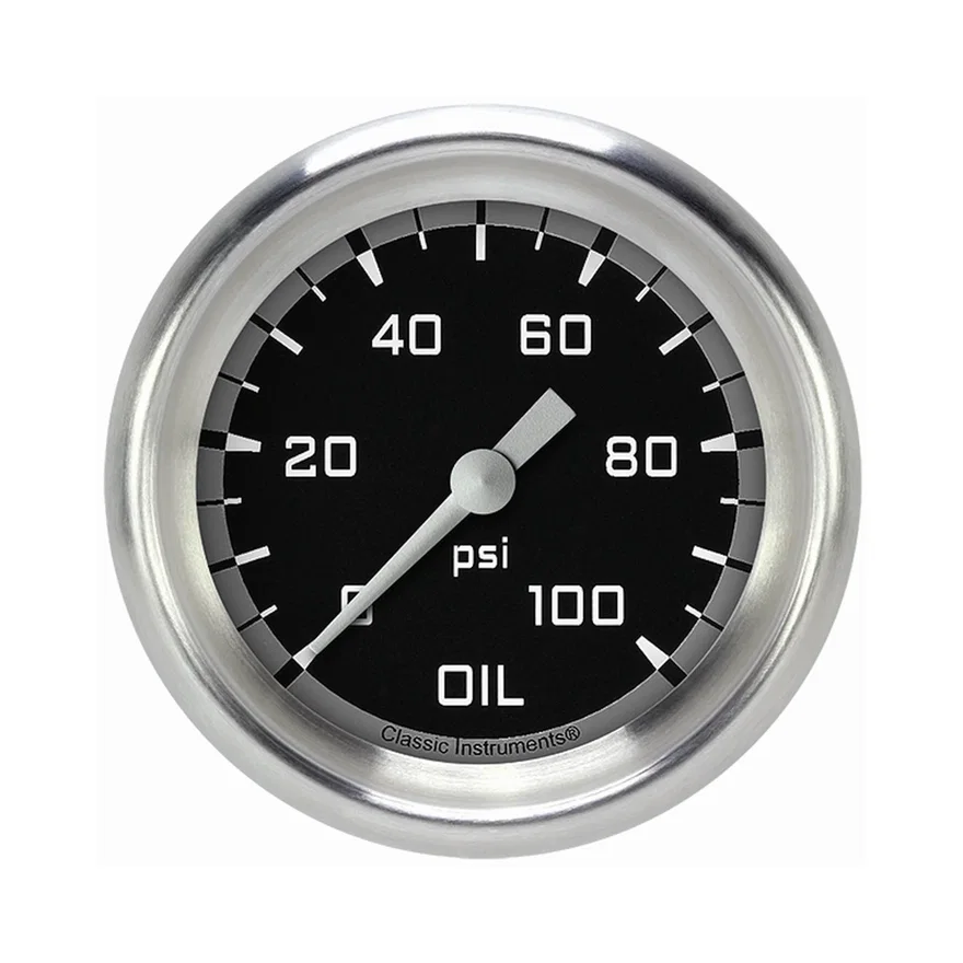 Autocross Gray 2-5/8" Oil Pressure Gauge