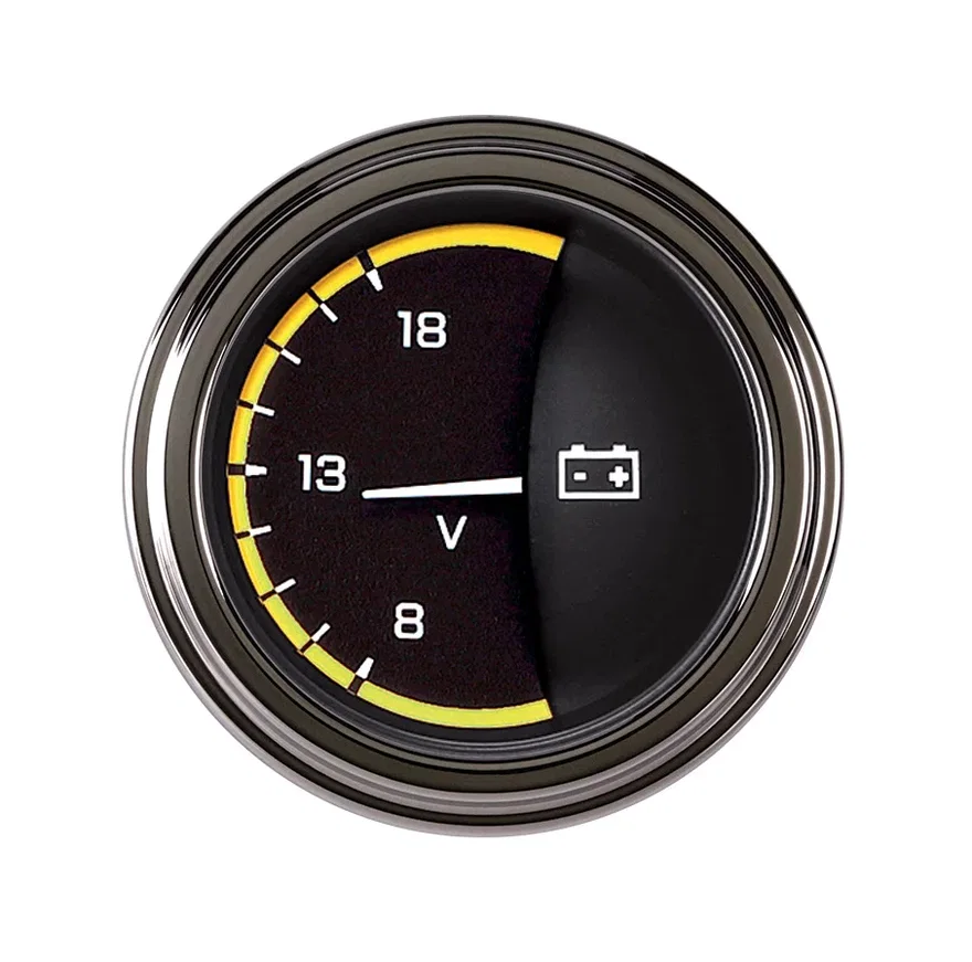 Autocross Yellow 2-1/8" Volt Gauge