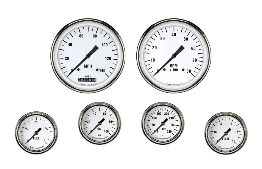 White Hot Six Gauge Set