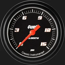 Velocity Black 2-5/8" Fuel Pressure Gauge (15 PSI) image 1