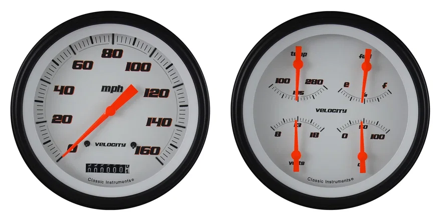 Velocity White Two Gauge Set