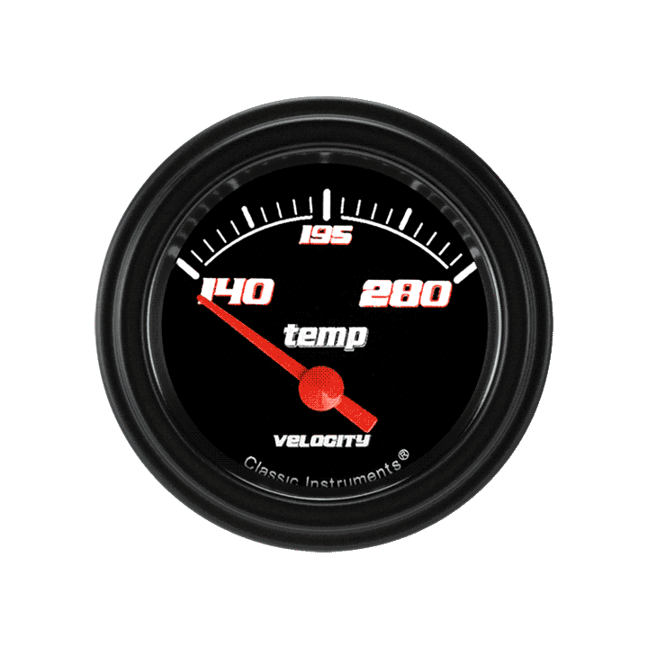 Velocity Black 2-1/8" Water Temperature Gauge