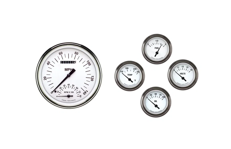 1961 - 1966 Ford Econonline Van Gauge Set White Hot
