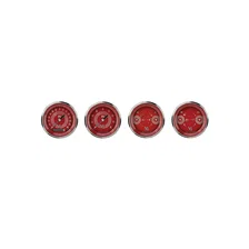 V8 Red Steelie Four Gauge Set image 1