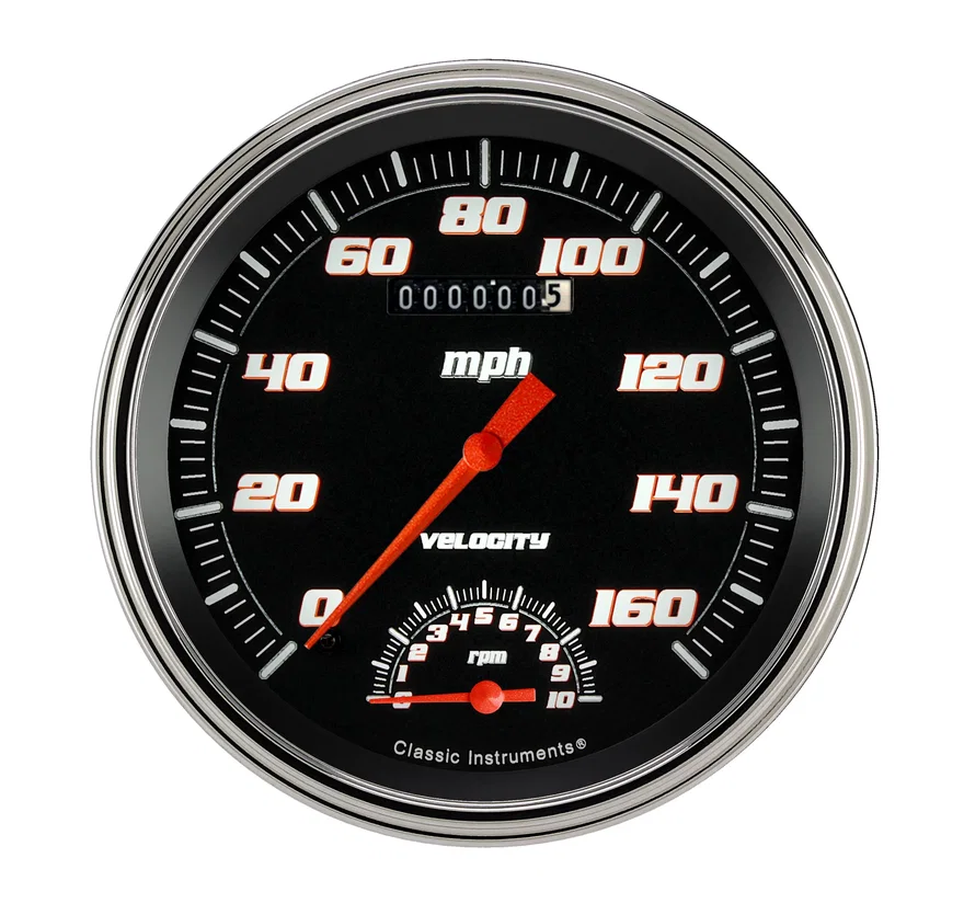 Velocity Black 5" Speedtachular Speedometer Gauge