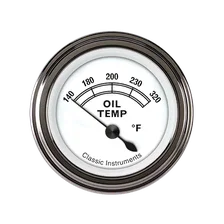 White 2-1/8" Oil Temperature Gauge image 1