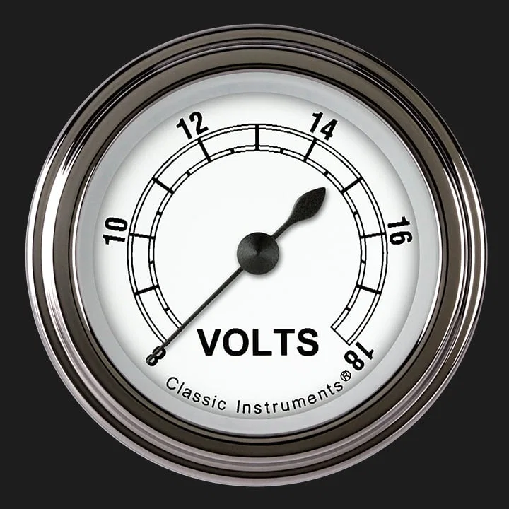 White 2-1/8" Volt Gauge