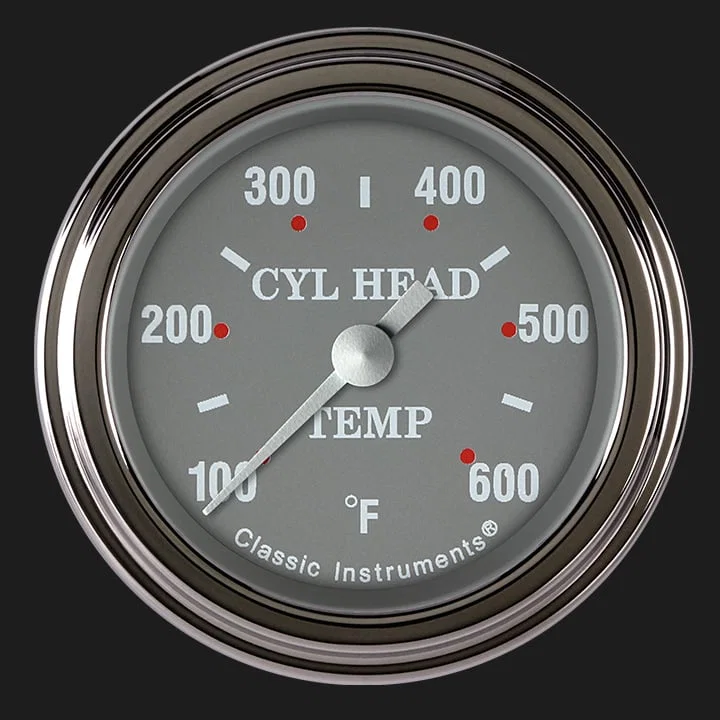 Silver Gray 2-1/8" Cylinder Head Tempature Gauge