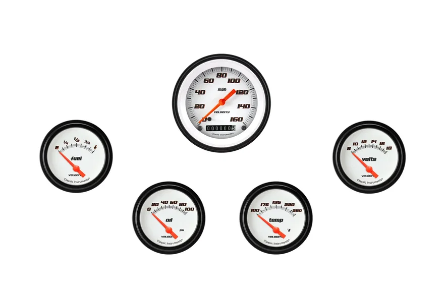 Velocity White Five Gauge Set