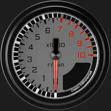 AutoCross Gray 2-5/8" Tachometer Gauge image 1