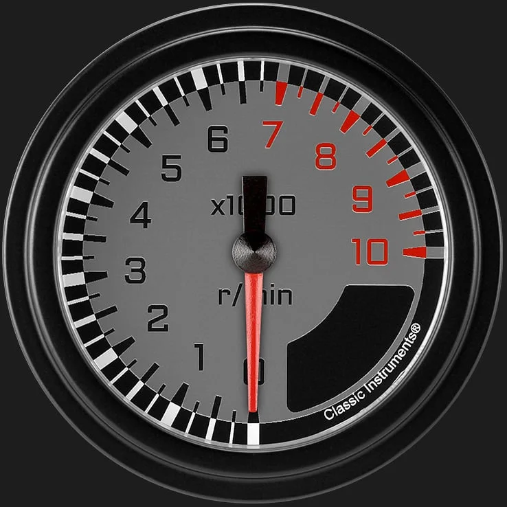 AutoCross Gray 2-5/8" Tachometer Gauge