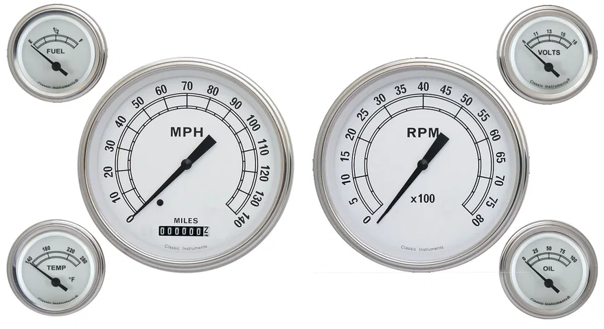 White Six Gauge Set