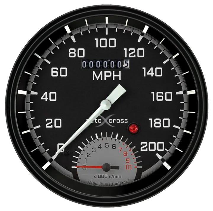 Autocross Gray 5" Speedtachular Speedometer Gauge