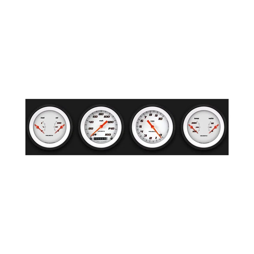 Velocity White Four Gauge Set