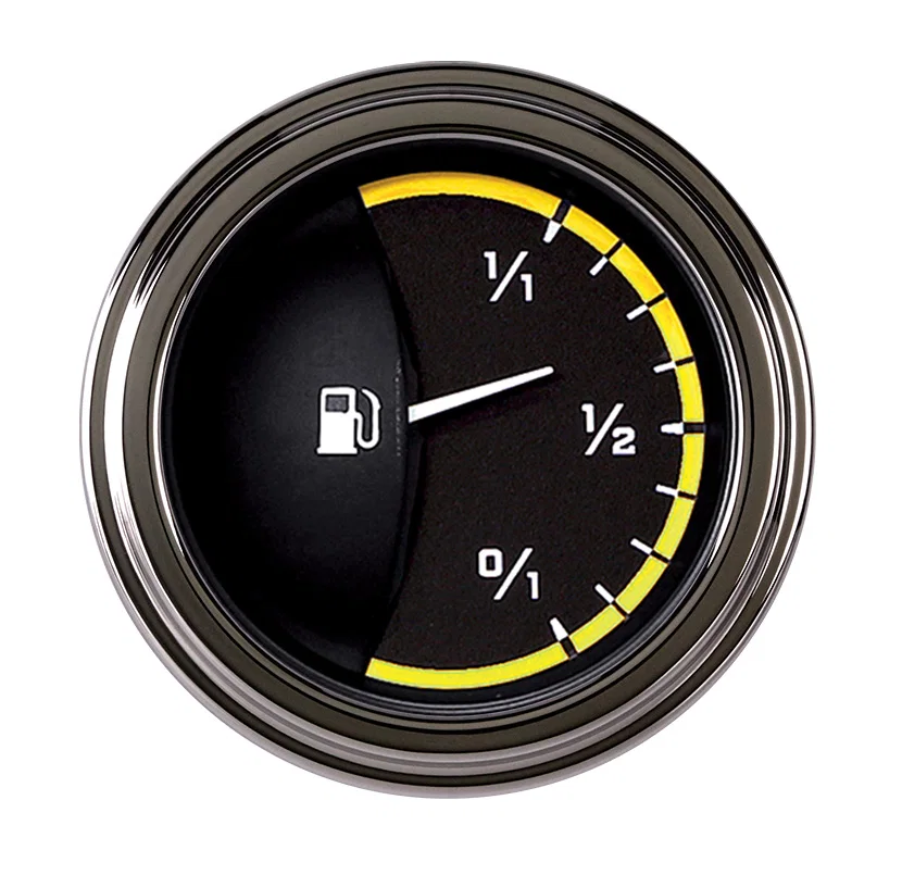 Autocross Yellow 2-1/8" Fuel Level Gauge (0-90 Ohm)