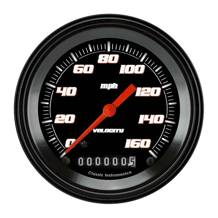 Velocity Black 3-3/8" Speedometer Gauge