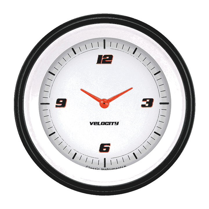 Velocity White 3-3/8" Clock