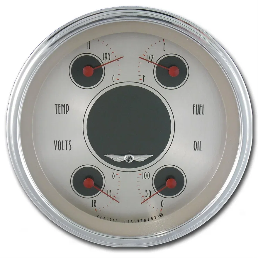 All American Nickel 4-5/8" Quad Gauge