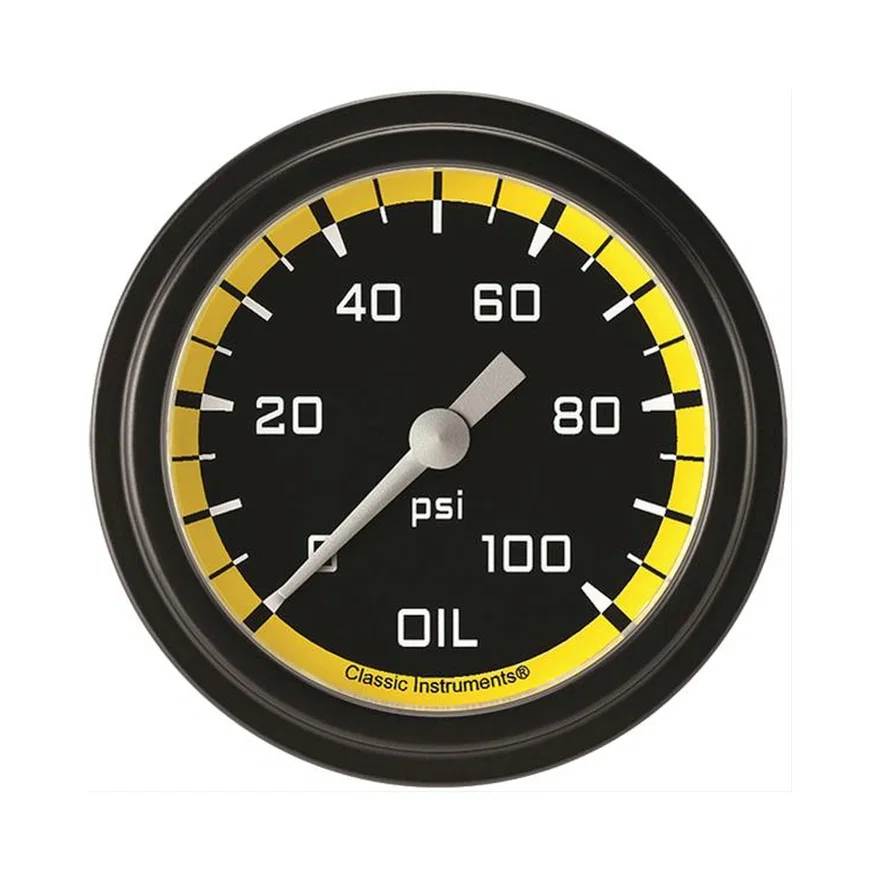 Autocross Yellow 2-5/8" Oil Pressure Gauge