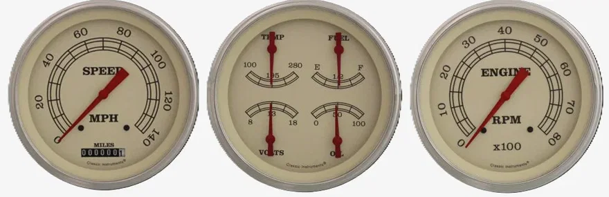 Vintage 5" Speedometer/Tachometer/Quad Gauge Set GM
