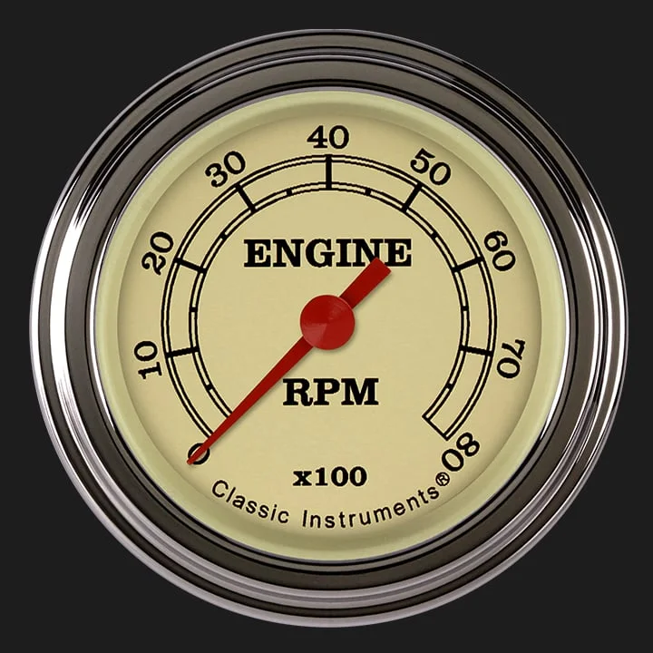 Vintage 2-1/8" Tachometer Gauge