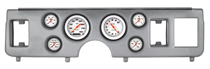1979-86 Mustang Velocity White Full Sweep 6 Gauge Set Ford