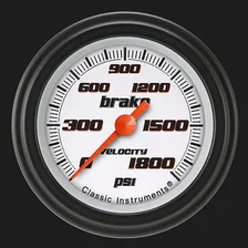 Velocity White 2-1/8" Brake Pressure Gauge image 1