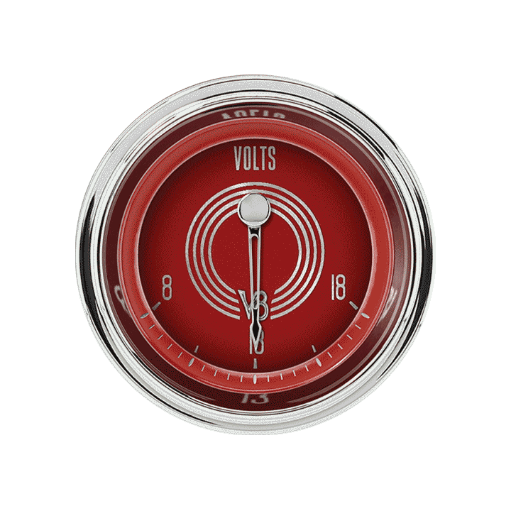 V8 Red Steelie 2-1/8" Volt Gauge