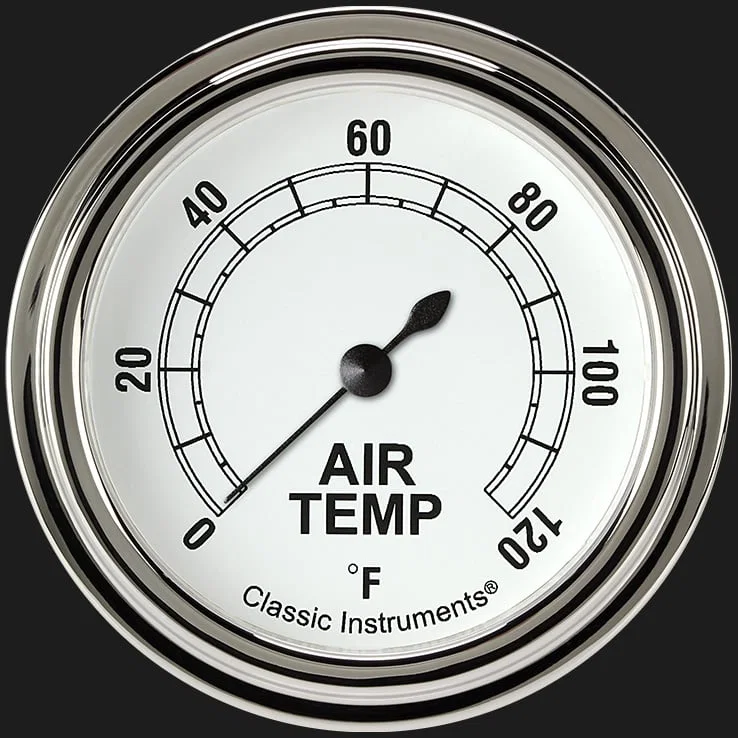 White 2-5/8" Outside Air Temp Gauge