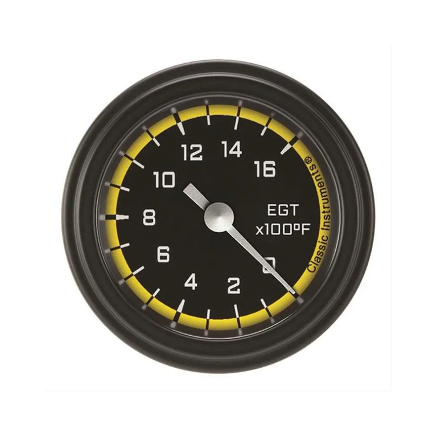 Autocross Yellow 2-1/8" Exhaust Gas Tempature Gauge