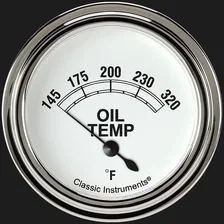 White 2-5/8" Oil Temperature Gauge image 1