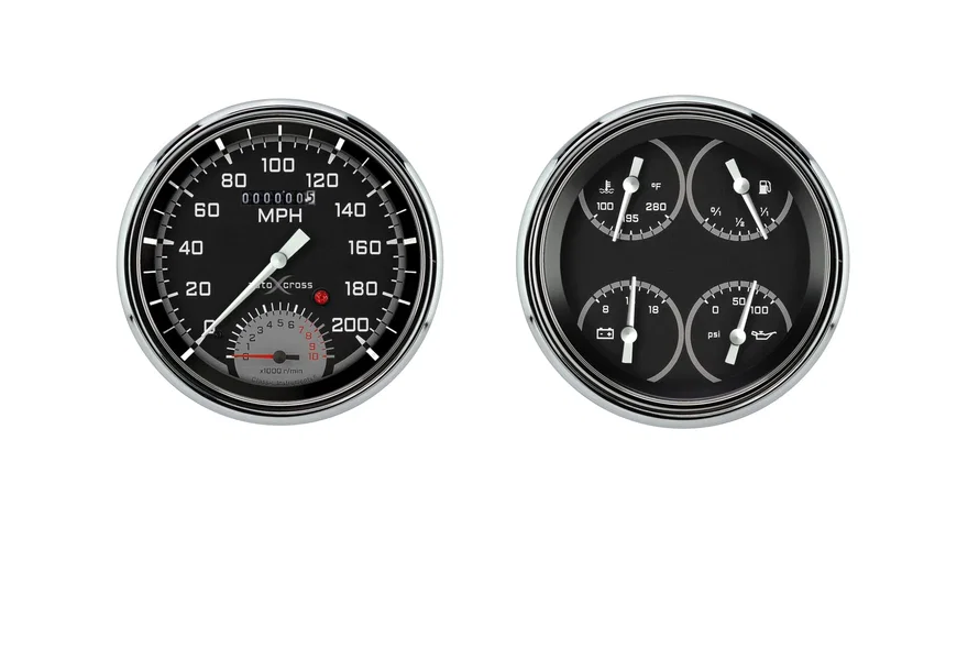 1947-53 Chevy Truck AutoCross Gray Speedtach/Quad LS Gauges