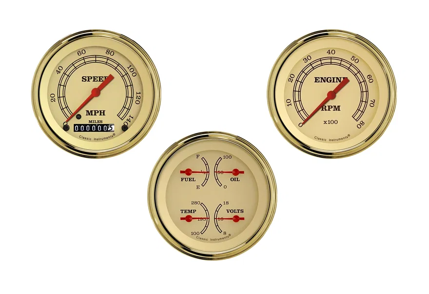 Vintage 3" Speedo/Quad/Tach-GM