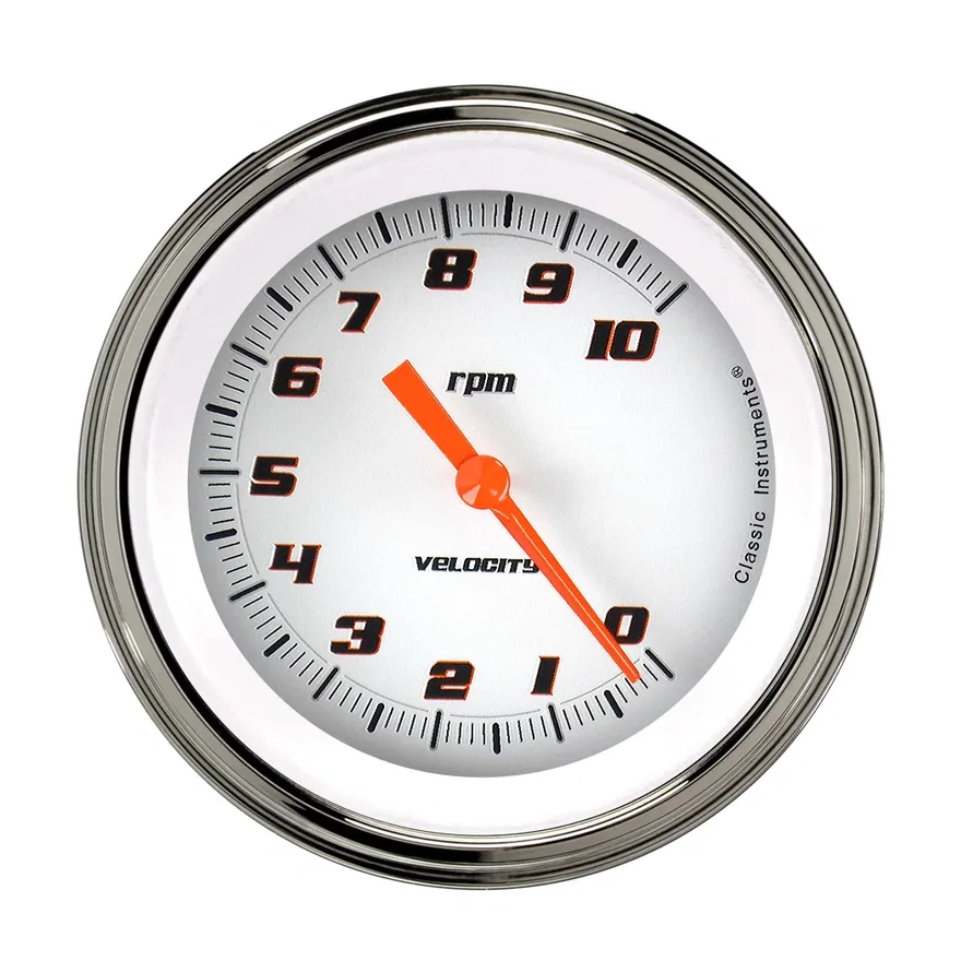 Velocity White 3" Tachometer Gauge (10K)