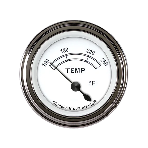 White 2-1/8" Water Temperature Gauge